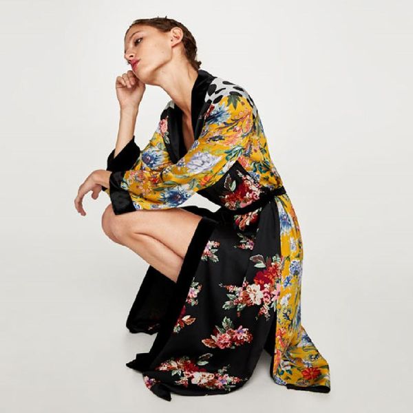

vintage floral print long kimono plus size elegant street wear summer clothing for women and blouses boho shirts a836 women's &, White