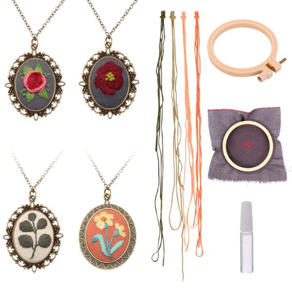 

sets flower and grass necklace pendant practical diy embroidery other arts crafts