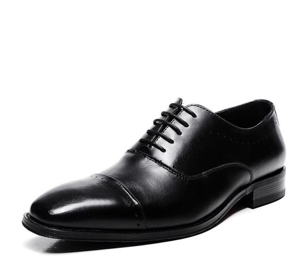 

dress shoes 2021 business style men lace up fashion footwear classic brand designer luxury leahter, Black