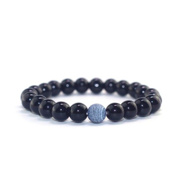 

beaded, strands smooth mablack obsidian stone mens bracelet african beads fashion jewelry 2021, Black