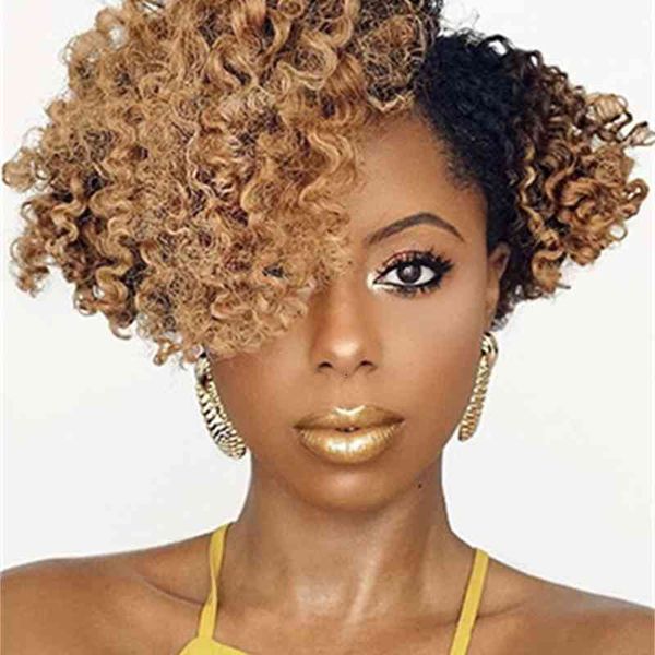 

wig female exploding head gradient chemical fiber headgear, Black;brown