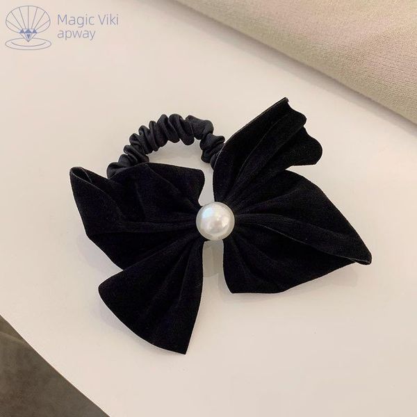 

hair clips & barrettes magicviki pearl bowknot headdress rubber band women's fashion tie simple wind head rope accessories, Golden;silver