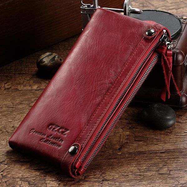 

fashion wallet women female purse genuine leather design money handbag case phone pocket carteira feminina, Red;black