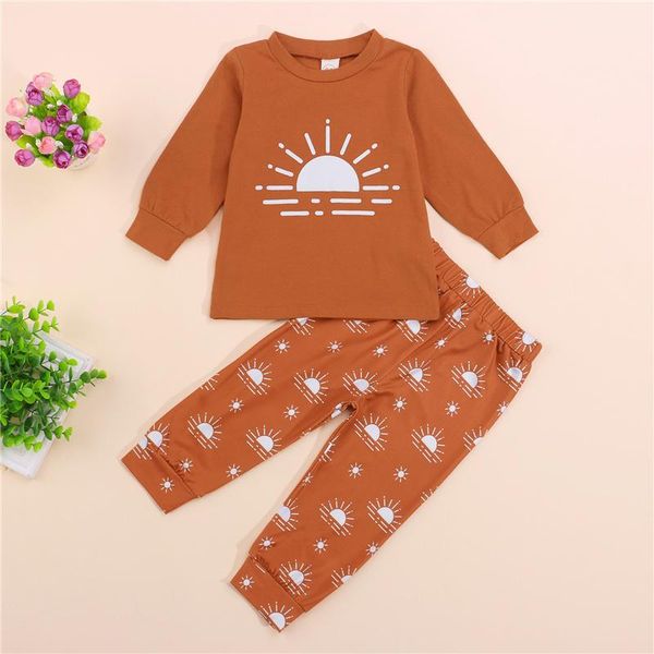 

clothing sets 2pcs toddler girls spring autumn cotton clothes sets,infant breathable casual long sleeve sun print pullover+pants set,1-5year, White