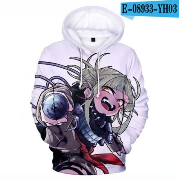 

men's hoodies & sweatshirts cosplay himiko toga sweatshirt 3d cartoon my hero academia hoodie cute coats boys/girls harajuku pullovers, Black