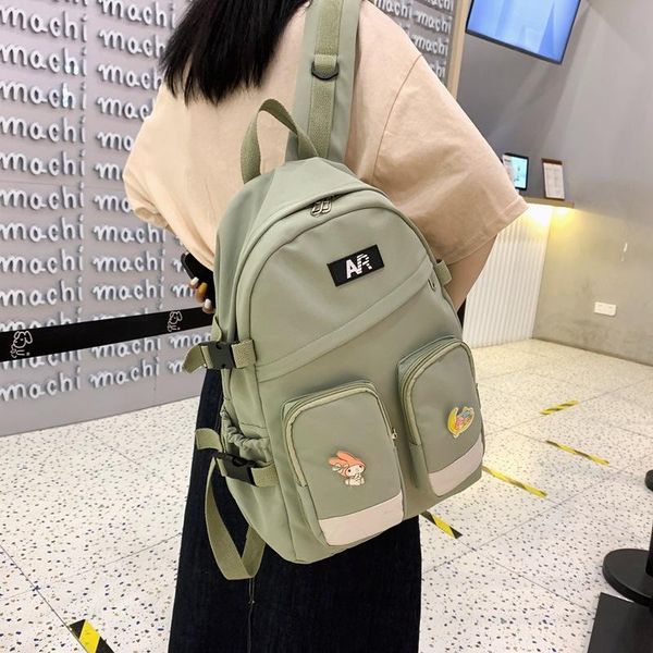 

backpack college style cute letters and cartoon sticker student schoolbag leisure large capacity travel