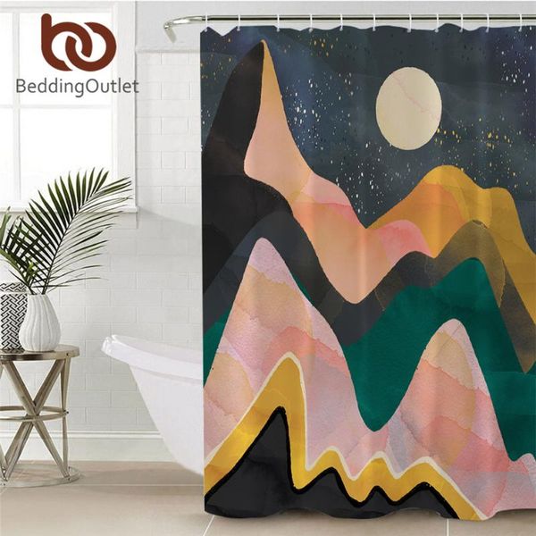 

shower curtains beddingoutlet abstract art curtain night sky waterproof bath with hooks full moon home decor for bathroom 180x180