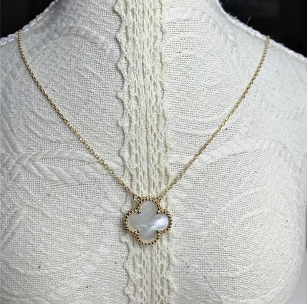 

2021 s925 silver fashion pendant classic 18k gold 4/four leaf clover flower necklace chain for women&girls valentine's mother's da