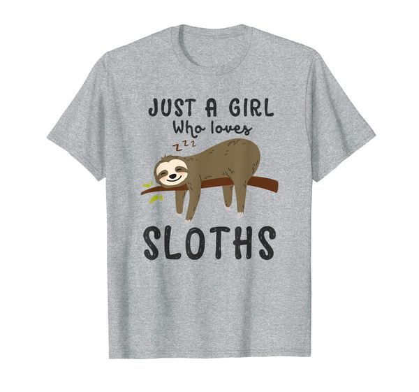 

just a girl who loves sloths shirt funny cute sloth gift tee, White;black