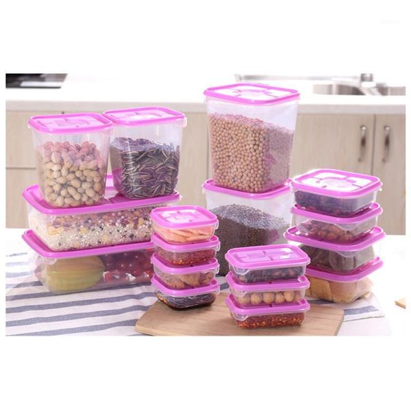 

storage bottles & jars 17pcs plastic food container kitchen box airtight crisper