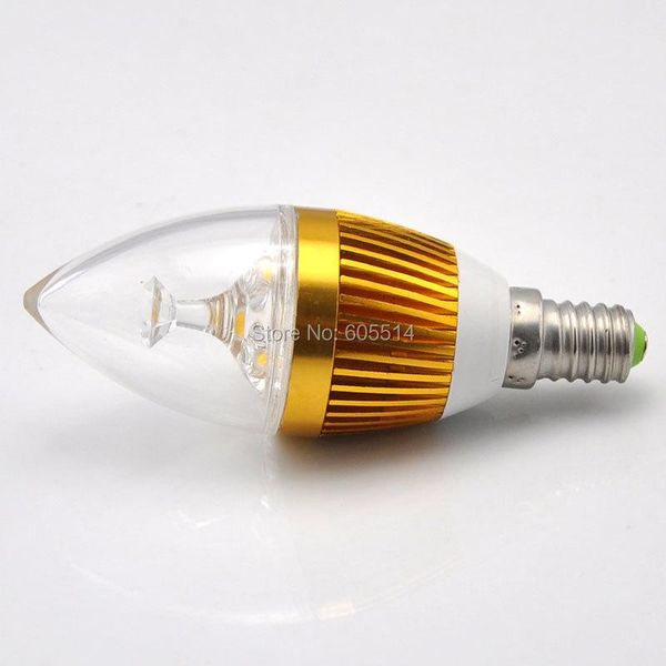 

bulbs [seven neon]dhl express 50pcs e14 3*1w 220v white/warm white led candle bulb