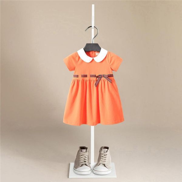 

princess kids baby summer holiday girl dress party for girlskids beach clothes children short sleeve dresses girls, Red;yellow