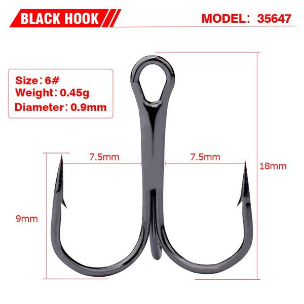 

fishing hooks 50 pcs high carbon steel treble super sharp tackle