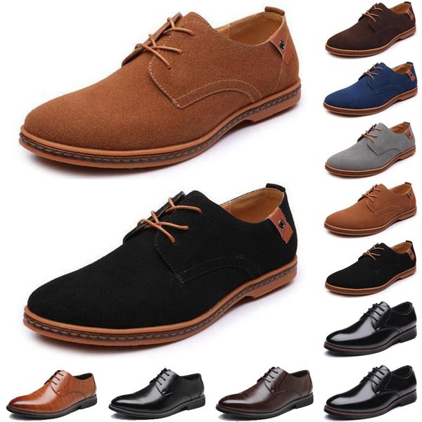 

2021 luxury men casual shoes black brown loafers outdoor flat slip on fashion mens trainers sneakers size 40-47 color28