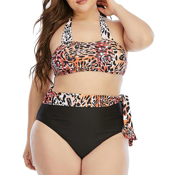 

women's swimwear bikini set print swimsuit plus size 2 piece big breast brazilian bathing suit push-up padded, White;black