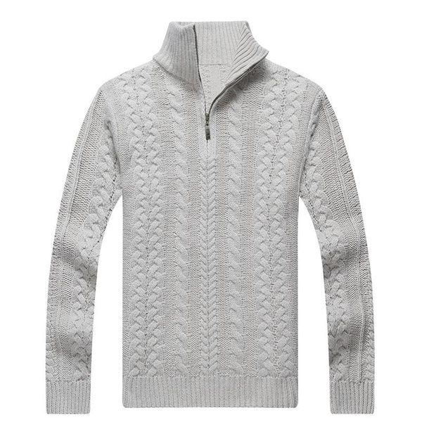 

men's sweaters 2021 autumn and winter solid color thickened lapel fashion twist sweater, White;black