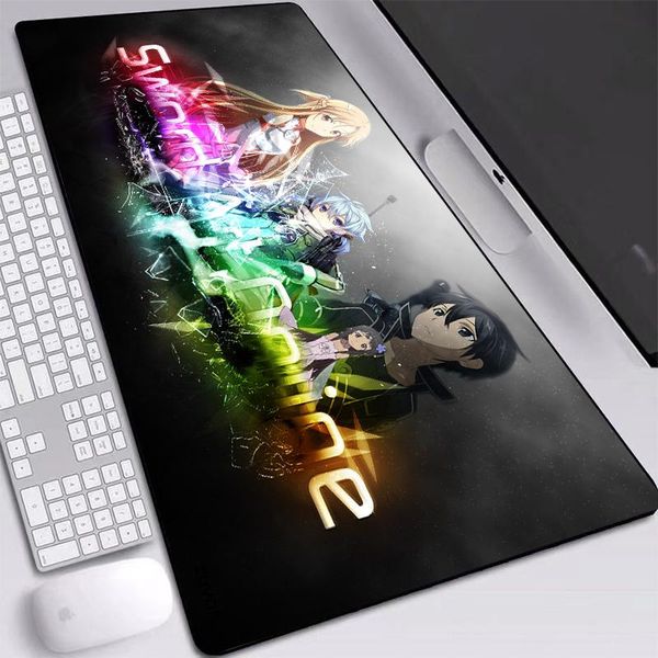 

mouse pads & wrist rests sword art anime anti-slip locked edge softy gamer gaming deskmice mat 900x400/800x400mm large xxl for fans
