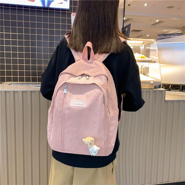 

school bags 2022 winter college style student leisure solid backpack