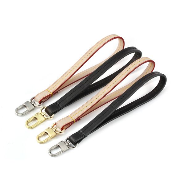 

real vachetta leather 21cm replacement short straps bag accessories wristlet wrist bag strap handle for clutches, Black