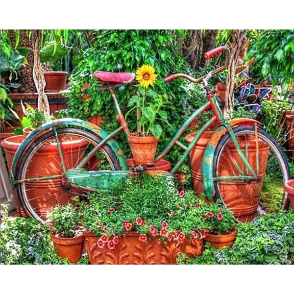 

paintings gatyztory frame diy painting by numbers handpainted bicycle oil canvas colouring wall decor 60x75cm