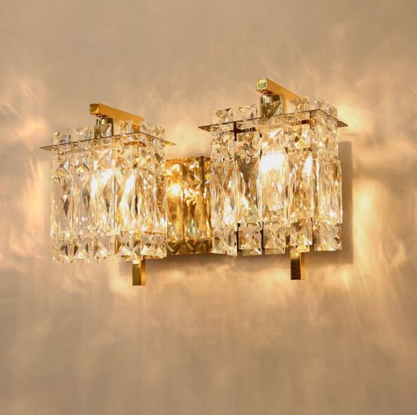 

postmodern crystal wall lamp corridor light luxury bedroom bedside