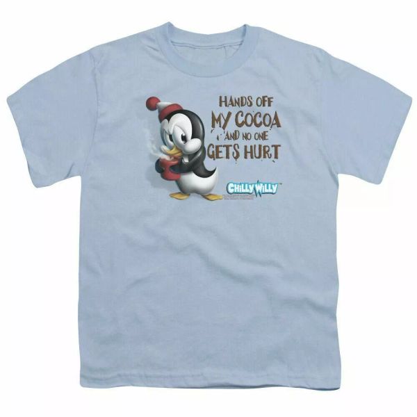

Chilly Willy Hands Off Kids Youth T Shirt Licensed Cartoon Tee Light Blue, White;black
