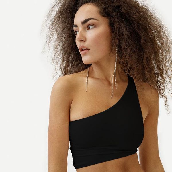 

women's tanks & camis summer backless hollow out fitness sleeveless short crop women cool camisoles black lace up tie straps, White