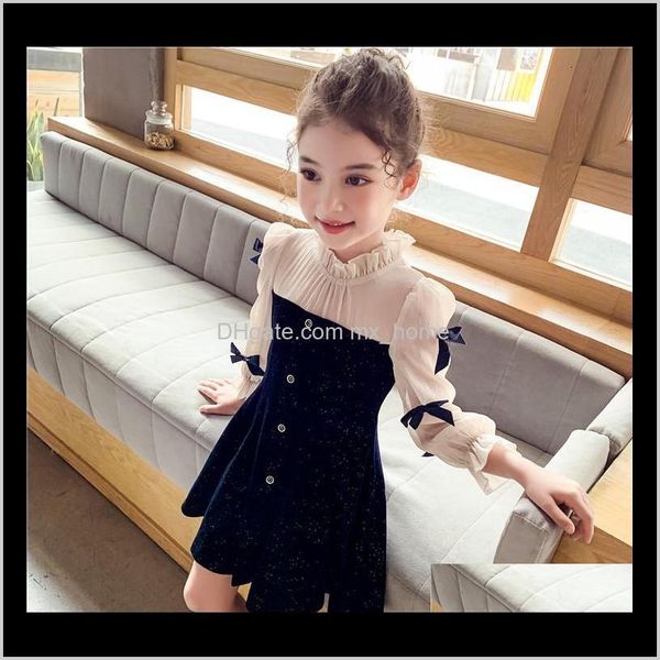 Abiti Abbigliamento per bambini Baby Maternità Drop Delivery 2021 Abbigliamento estivo per bambini Cute Girls Bow Princess Starry Sky Party Es Bambini Casual Fashi