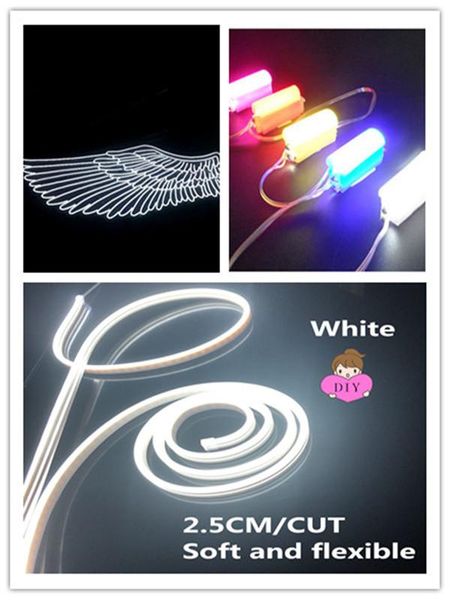 

strips 12v led silicone diy sign words neon light ip68 waterproof flexible article lame white party valentine strip 50cm