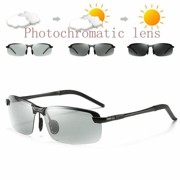 

outdoor eyewear pochromic polarized sunglasses men discoloration anti glare uv400 glasses driving goggles oculos drop