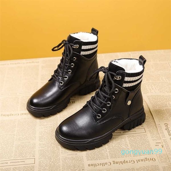 

women shoes winter fashion all-match snow boots plus velvet padded woman to keep warm light comfortable martin 211022, Black