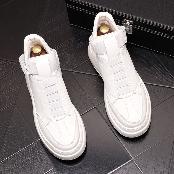 

spring fashion low breathable board white shoes casual light men flats high trend comfort sneakers italian luxury dress business wedding pa, Black