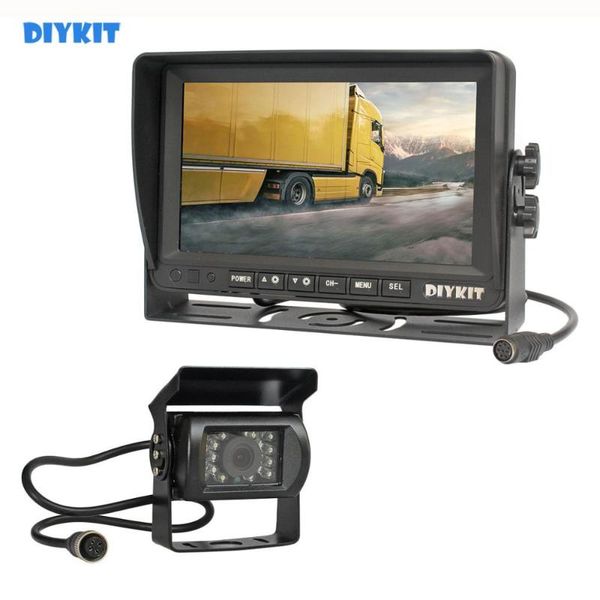 

car rear view cameras& parking sensors diykit ahd 7" ips hd monitor waterproof ir night vision 960p backup led camera