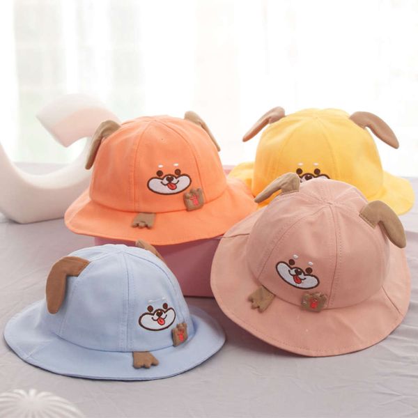 

spring summer cartoon children's fisherman's men's and women's basin baby sun hat fashion, Yellow