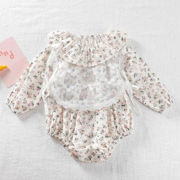 

spring autumn infant long sleeve flower clothes with waistcoat baby girls rompers, Blue