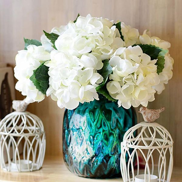 

artificial flower fake hydrangea arrangement wedding home decoration deskdecor bridal bouquet diy blooming flowers decorative & wreaths