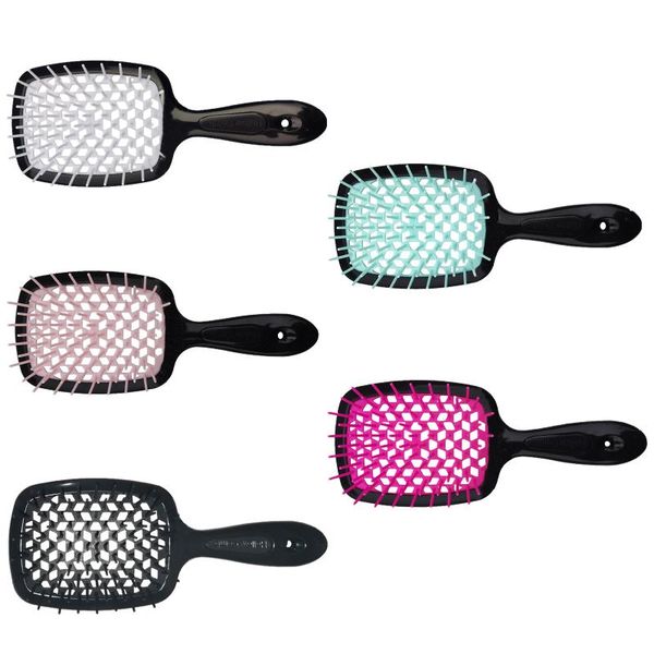 

hair brush scalp massage comb hairbrush bristle&nylon women wet curly detangle for salon hairdressing styling tools brushes, Silver
