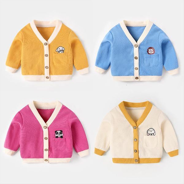 

spring autumn baby girls boys cardigan sweater solid children clothing newborn infant kids baseball jackets coats outerwear, Blue;gray