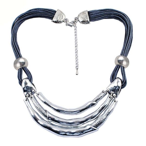 

chokers charm necklace 3 layer vintage, Golden;silver