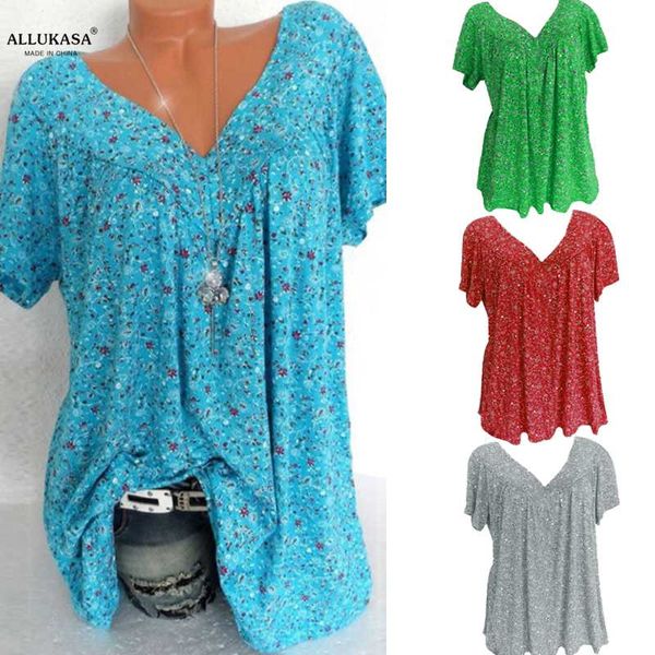 

women's t-shirt casua fashion printed summer tshirt ladies v-neck tunic female plus size women short sleeve shirt blusas pullover, White