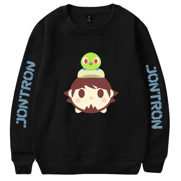 

men's hoodies & sweatshirts jontronshow print loose sweater series women/men clothe turtlenecks sweet style round collar fleece, Black