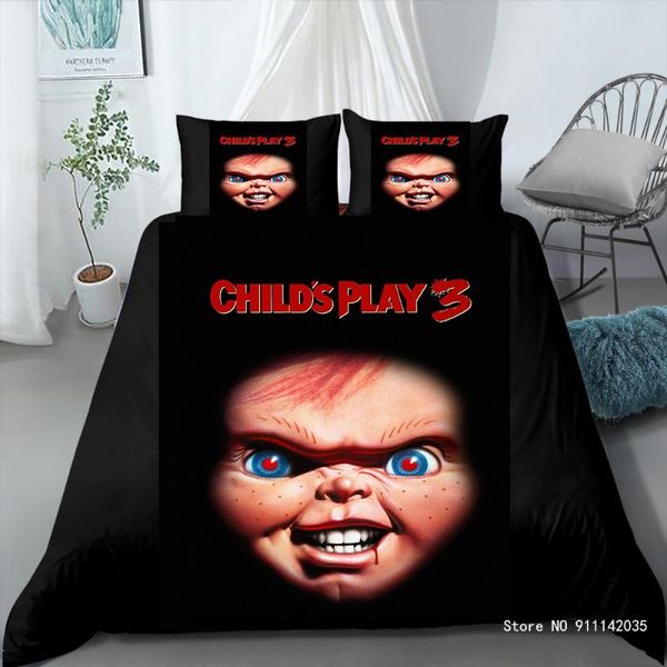 

bedding set cartoon horror series puppet soft duvet cover pillowcases child room decor single king microfiber quilt sets