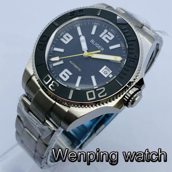 

lightning 4m casual luxury mechanical clock sapphire ceramic black iron curtain waterproof lighting closed automatic, Slivery;brown