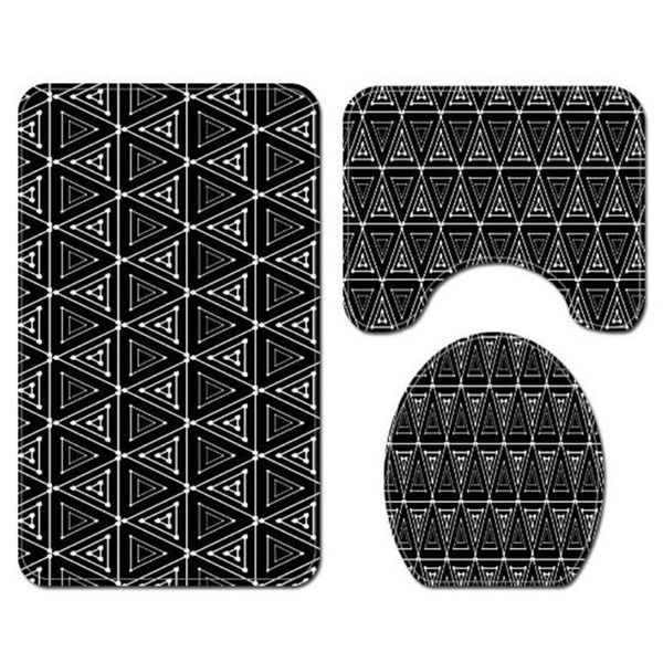 

carpets 3 pieces/set of floor cover flannel color geometric abstract printing bathroom non-slip mat protection pad home decoration