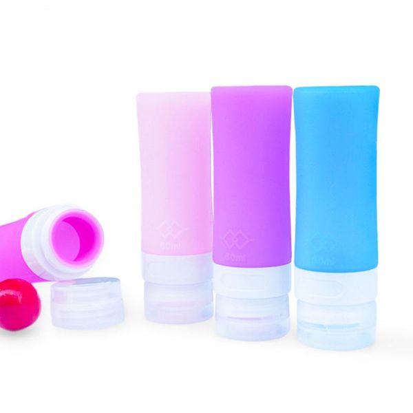 

storage bottles & jars 2pcs 80ml squeeze bottle empty silicone mini travel cosmetics shampoo lotion
