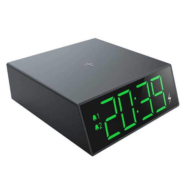 

other clocks & accessories multifunctional digital led alarm clock with 10w wireless fast charge desksnooze 12/24 hours display