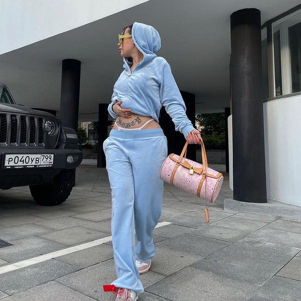 

2021 senior letter boofeenaa sparkly rhinestone velvet sweatsuits for women two piece set hoodie pant suits trendy tracksuit c87-fh62the fem, Gray