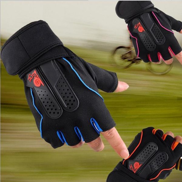 

pair non-slip cycling gloves fitness men women sports gym half finger breathable bike bicycle drop, Black