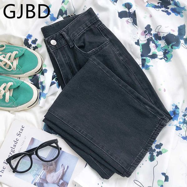 

women's jeans summer streetwear black vintage high waist trouser wide leg casual washed baggy mom straight denim pants 210927, Blue