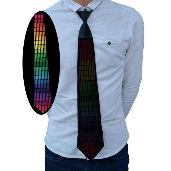 

party decoration glow in the dark tie sound activated led novelty flashing necktie glowing dance carnival voice control props u31j